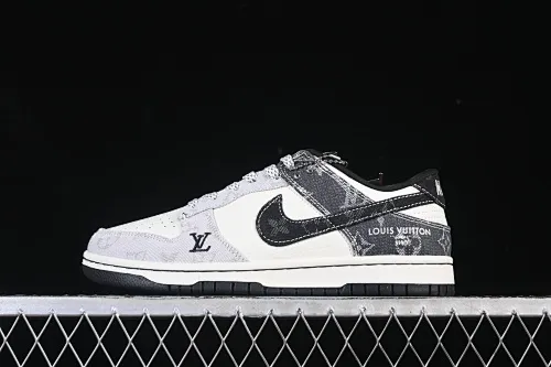 All Categories Nk SB Dunk Series Nk SB Dunk Low High-end Customized Low-top Shoes Nike SB Dunk Low LV Co-branded Spliced ​​Denim High-end Customized Low-top Casual Shoes SC0601-471